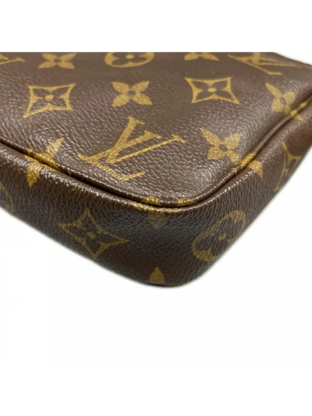 Louis Vuitton Handbag Pochette Accessoire Monogram Canvas Brown Gold